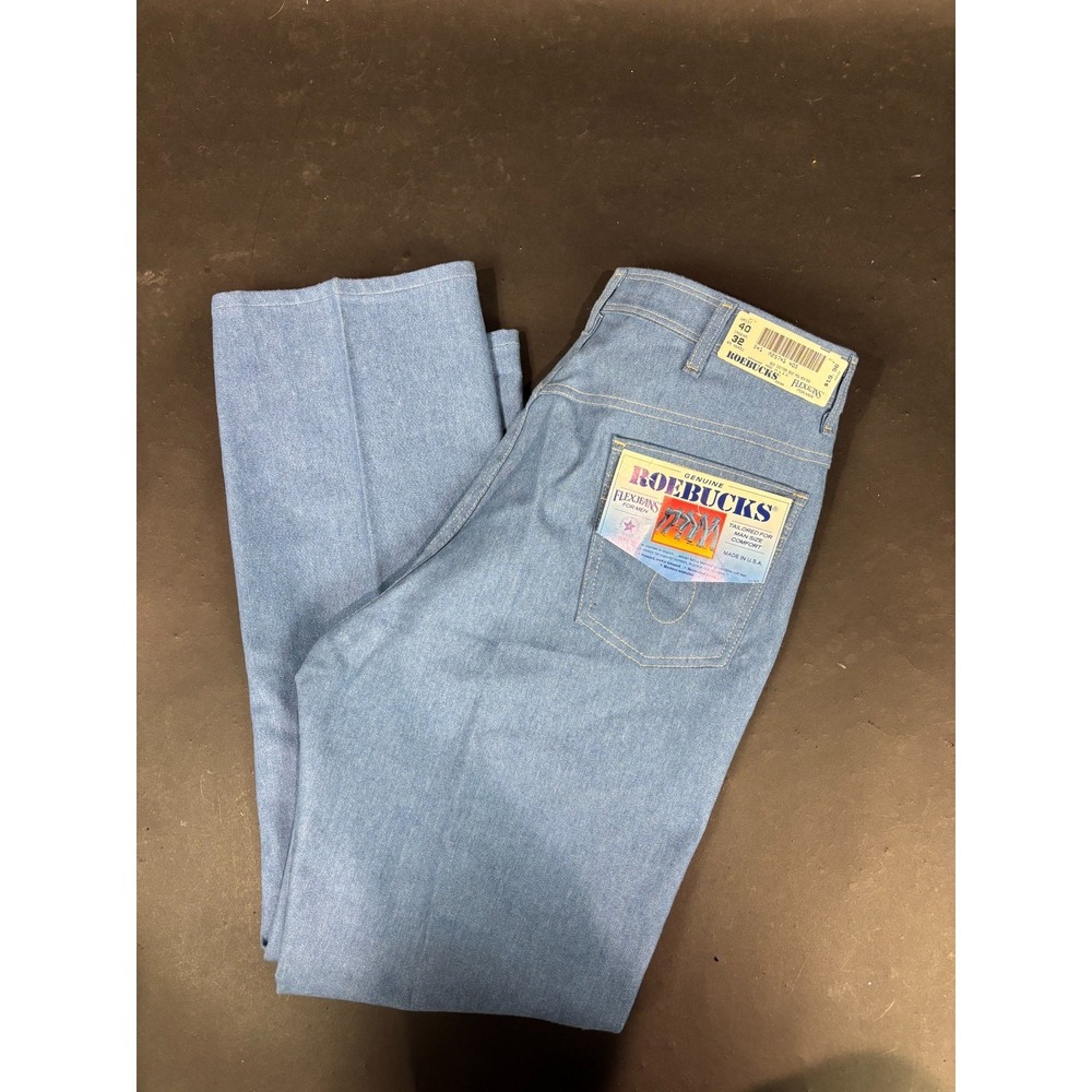 Epic!! VTG NWT Genuine Sears Roebucks Flex Jeans Men's 40 X 32 Blue Denim Cotton